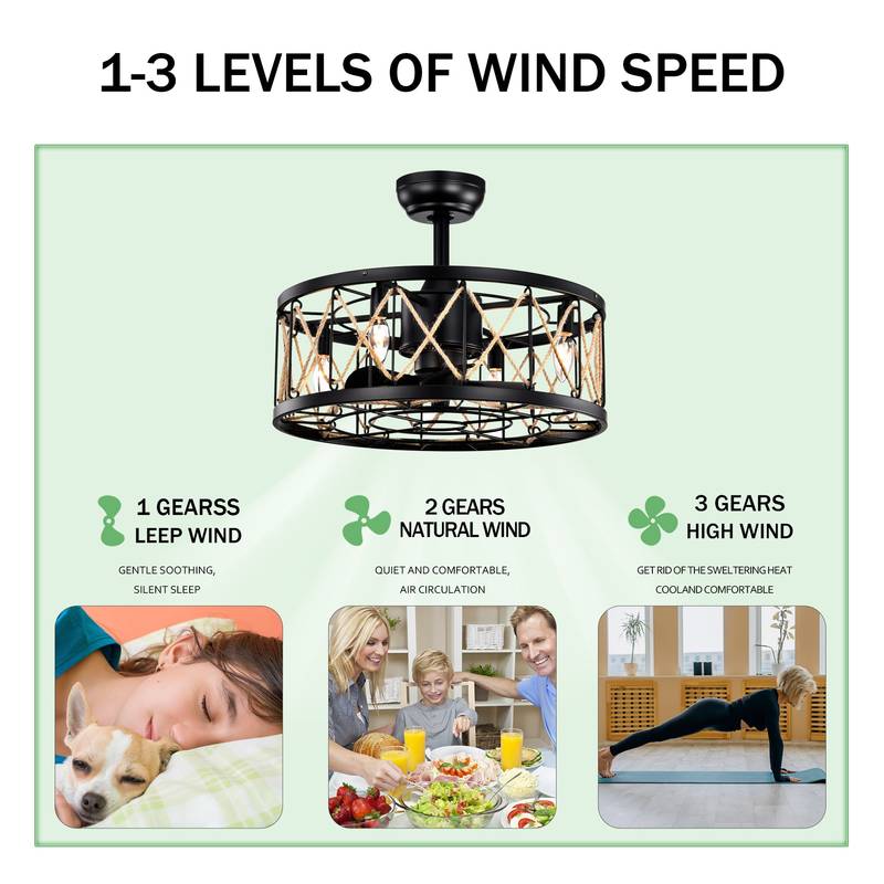 Chic Black Ceiling Fan with Remote - Quiet Comfort for Any Room