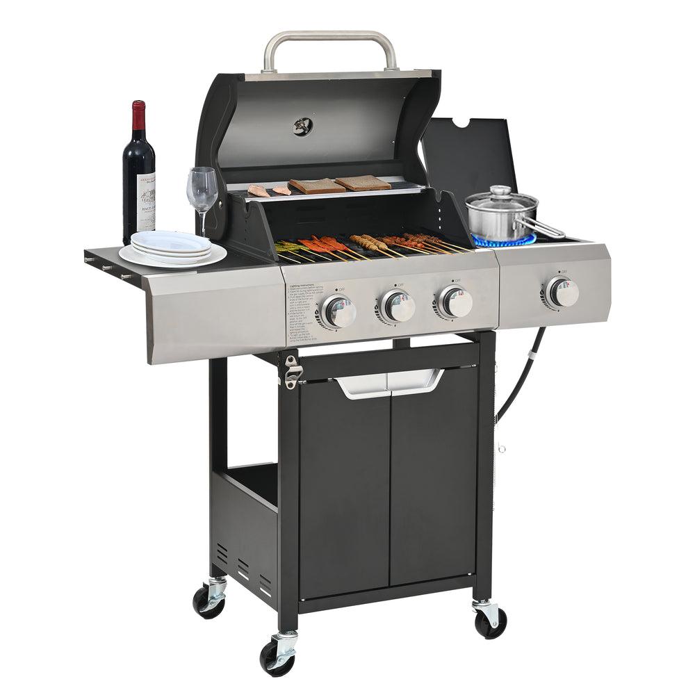 Ultimate Outdoor Propane Grill with Side Burner & Cover