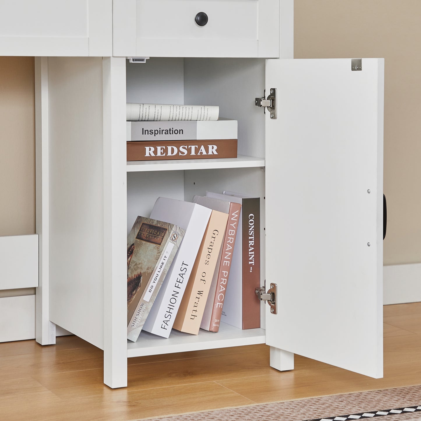 Rustic Farmhouse Executive Desk with Charging Station