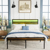 Chic Queen Bed Frame with LED Headboard & Storage