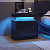 Sleek Nightstand with LED & Drawers