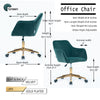 Chic Velvet Spin Chair with Gold Legs - Dark Green