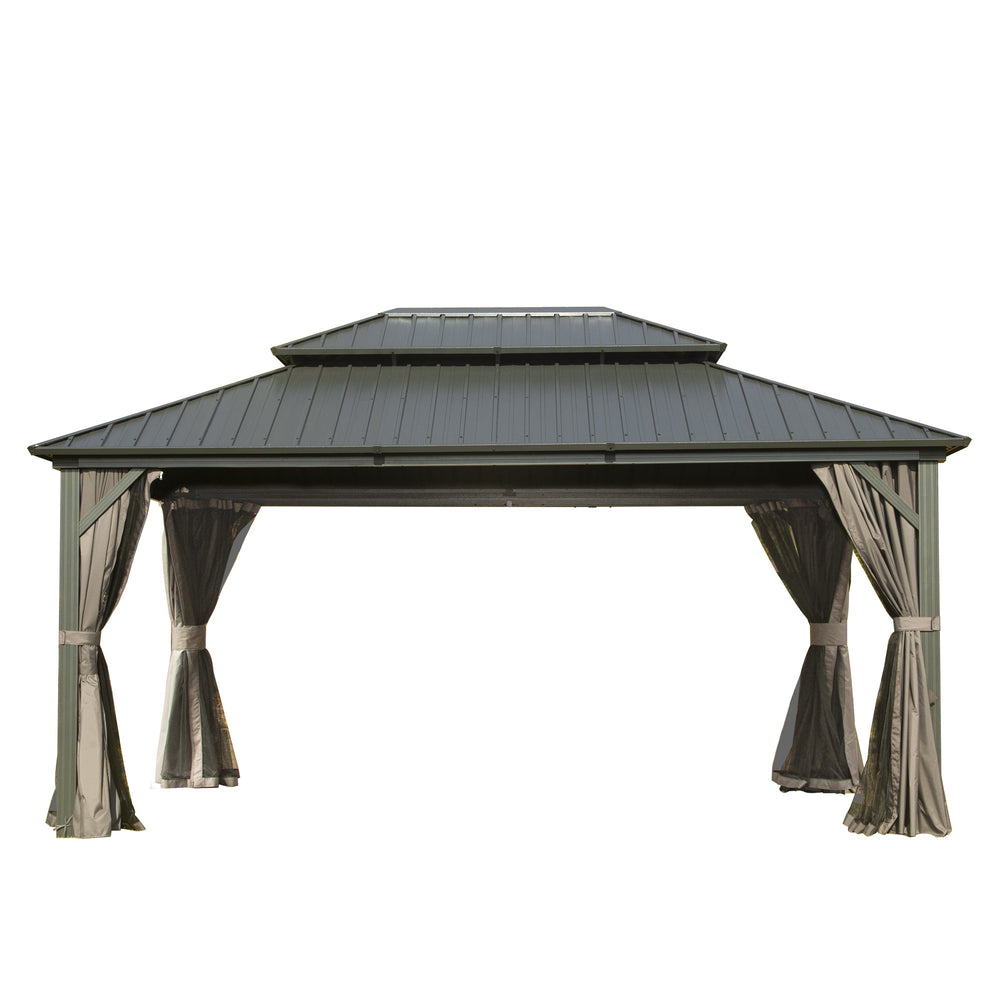 Stylish Outdoor Gazebo with Double Roof Canopy