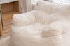 Cozy Teddy Bean Bag Chair in Ivory White