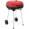 Outsunny Portable Charcoal BBQ Grill & Smoker with Wheels