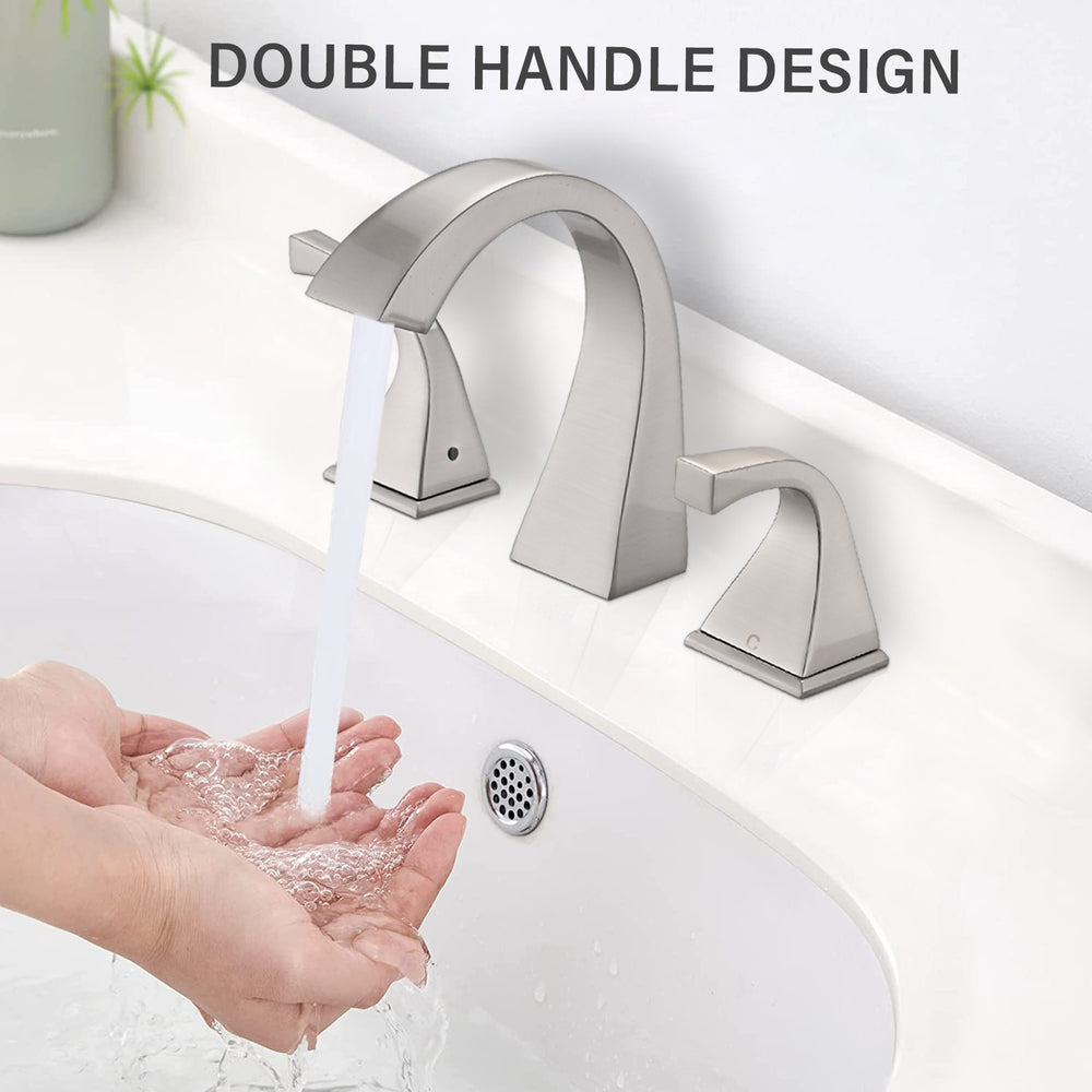 Sleek Brushed Nickel Bathroom Faucet & Drain