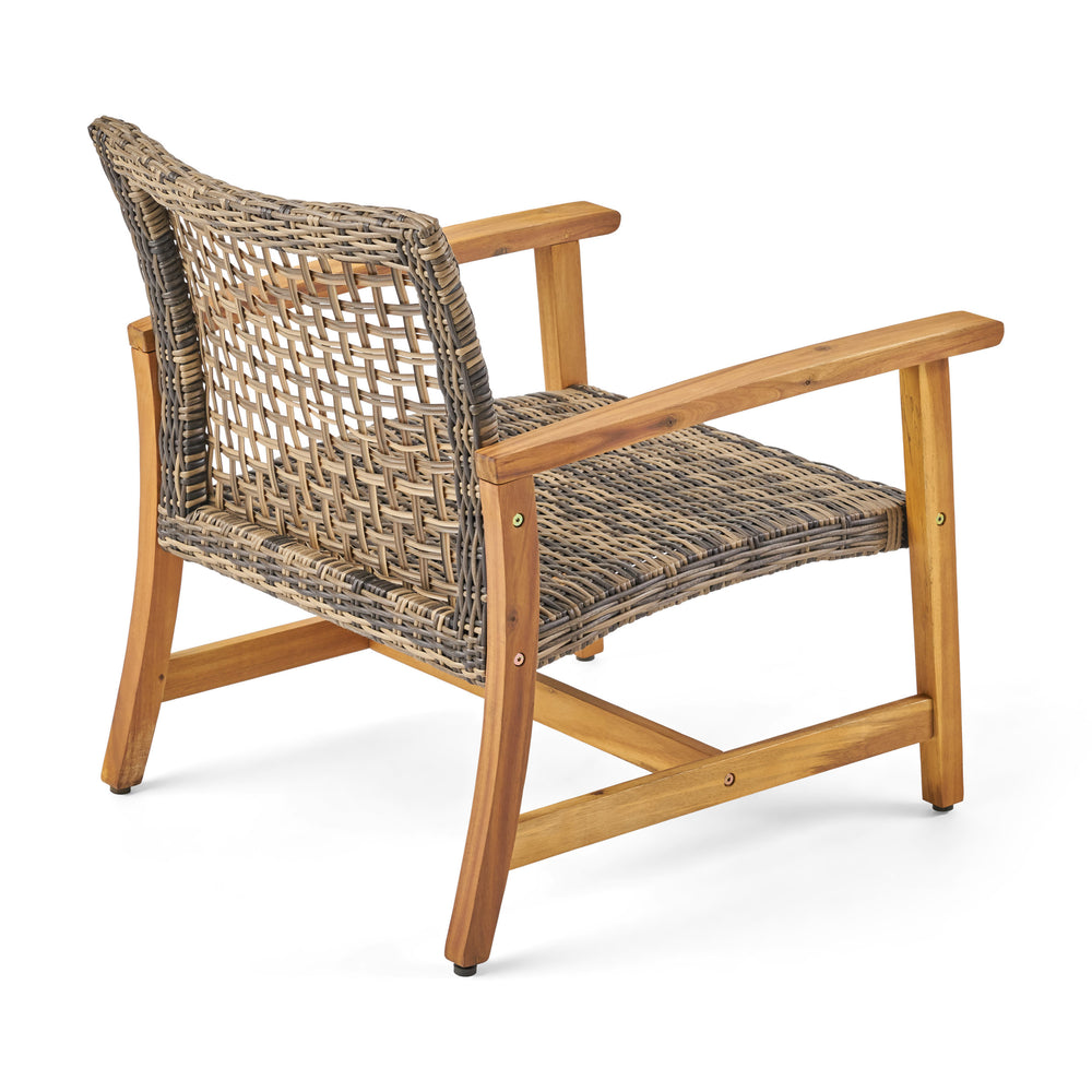 Chic Duo: Hampton Wood & Wicker Chairs