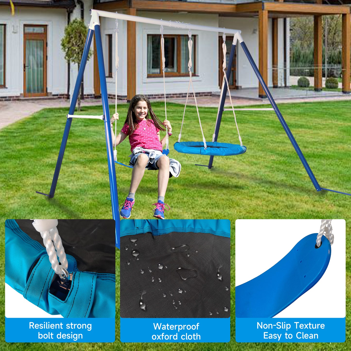 Backyard Fun Metal Swing Set