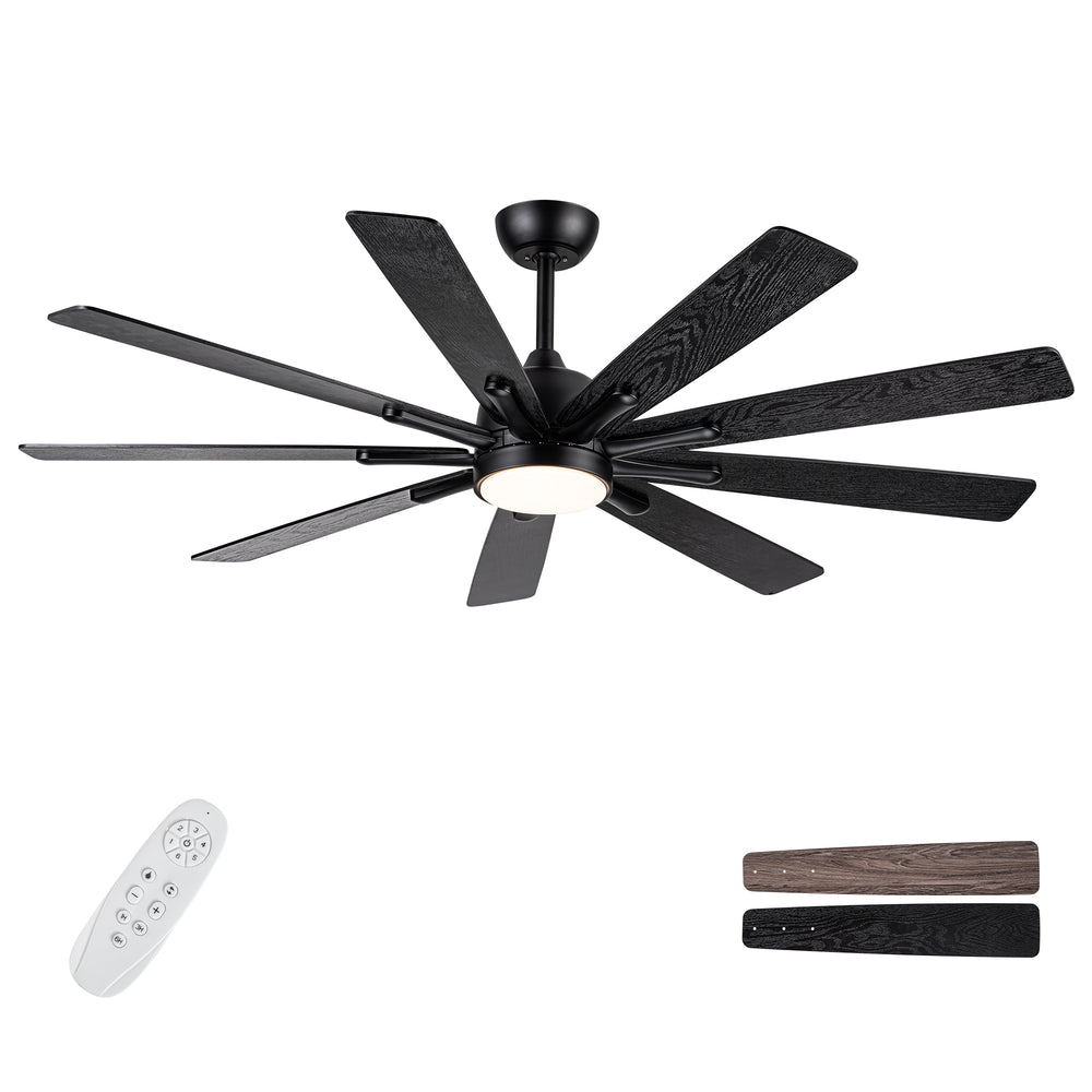 Smart Black Farmhouse Ceiling Fan with Remote