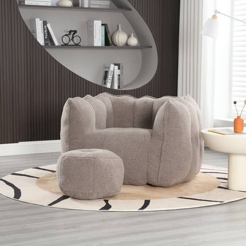 Cozy Foam Bean Bag Chair & Footstool