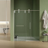 Sleek Brushed Nickel Sliding Shower Door with Easy-Clean Glass