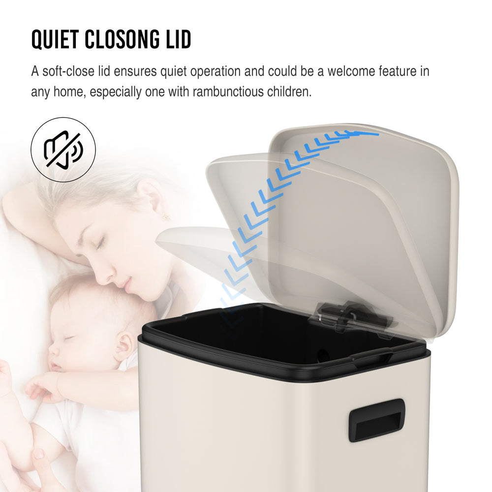 Sleek Soft-Close Kitchen Trash Can with Foot Pedal and Bags