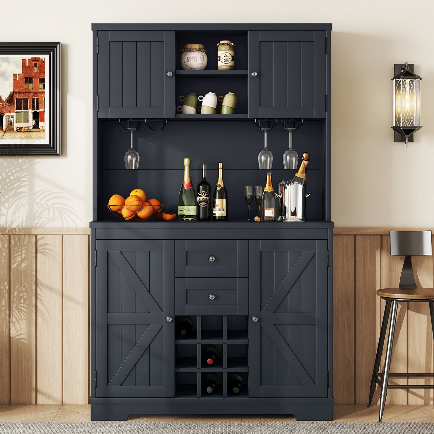 Charming Coffee & Wine Bar Cabinet