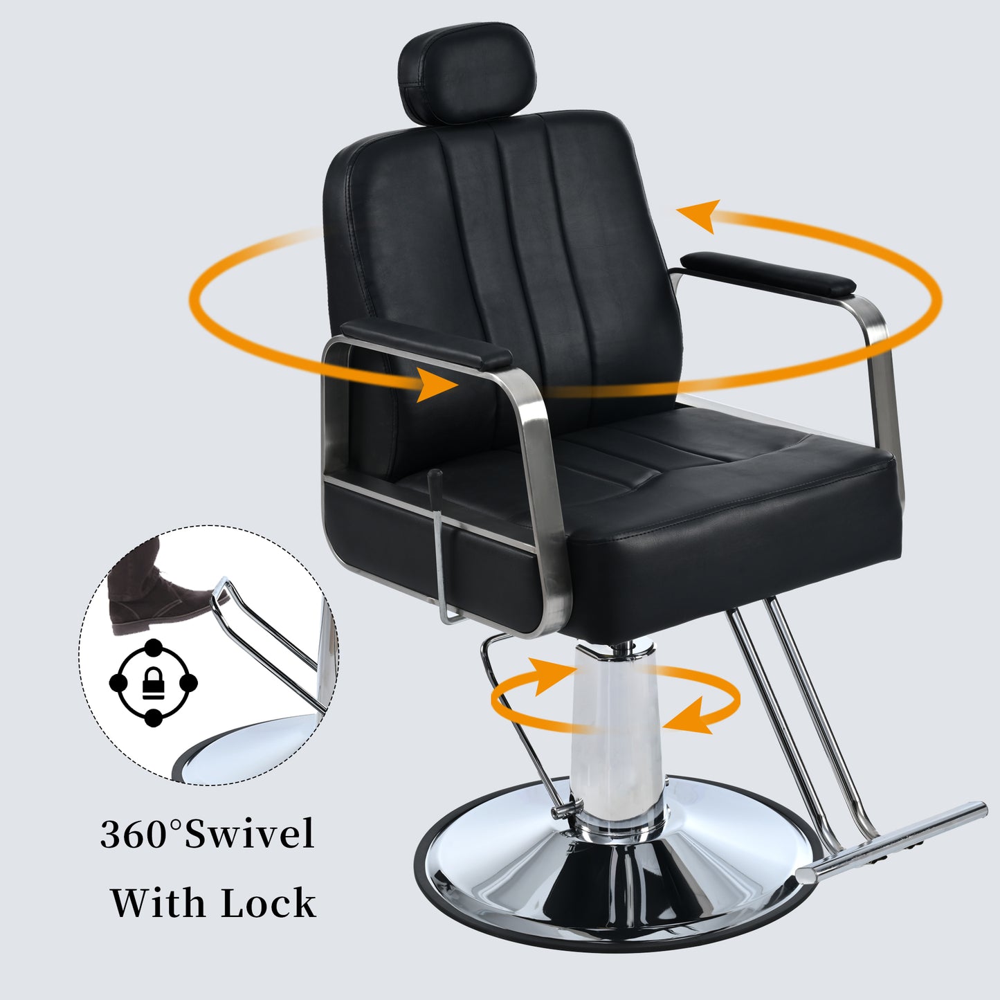 Luxury Reclining Barber & Salon Chair - Strong, Stylish & Versatile