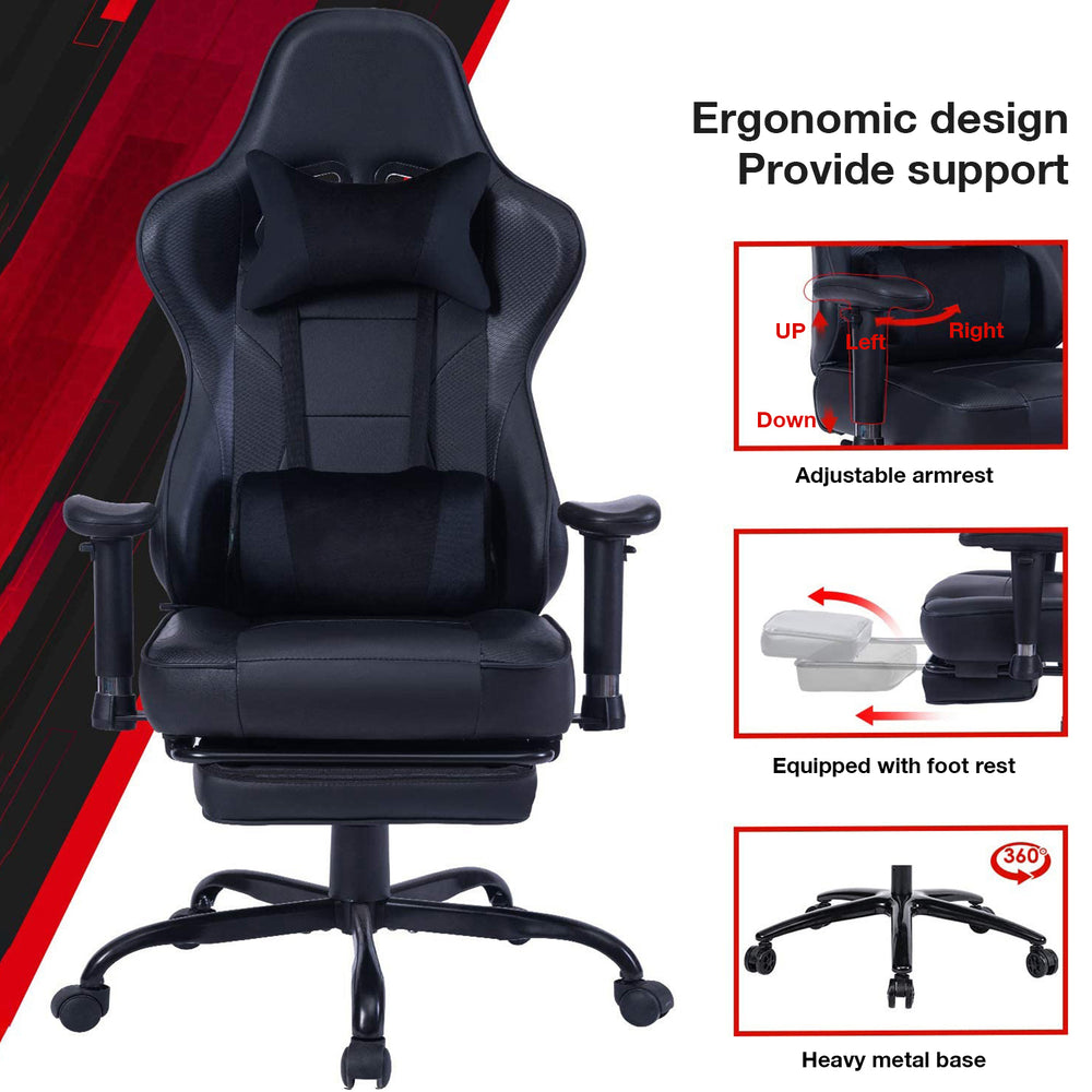 Ultimate Gamer Lounge Chair with Massage Support