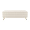 Chic Storage Ottoman with Metal Legs - Beige Corduroy Comfort