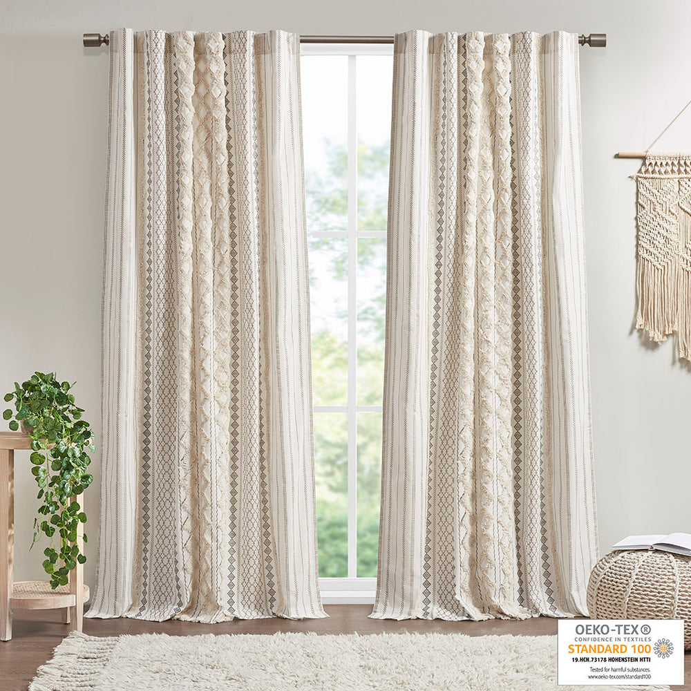 Chic Chenille Stripe Curtain Panel