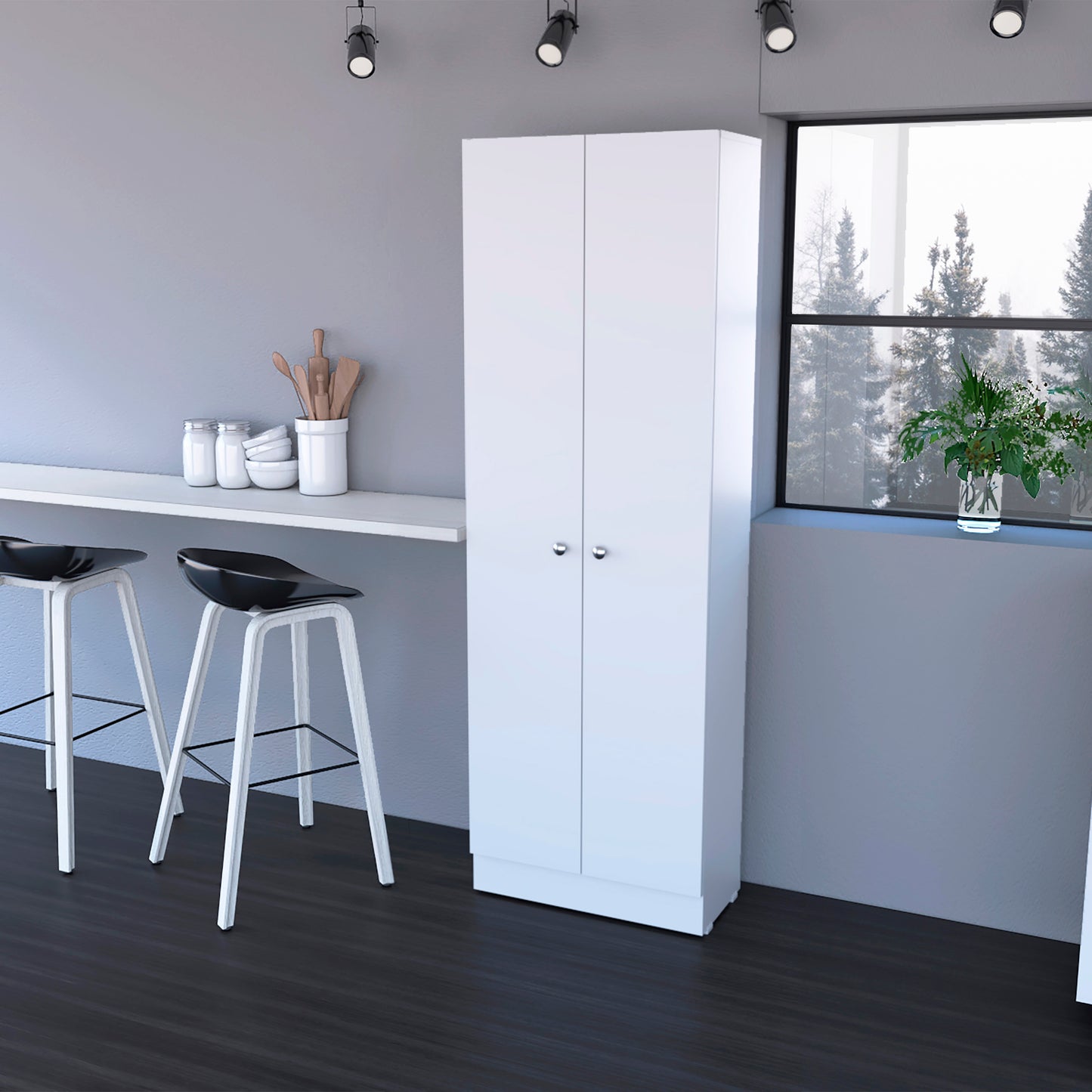 White Double Door Storage Cabinet