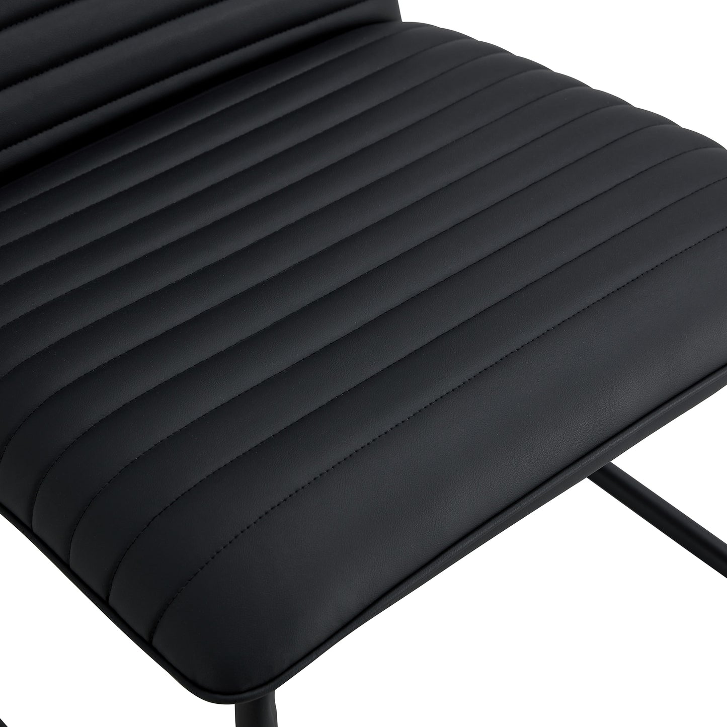 Sleek Black Armless Sofa Chair