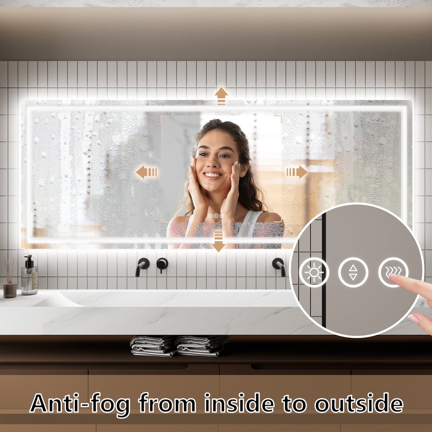 Luxe Glow LED Bathroom Mirror with Smart Touch & Anti-Fog