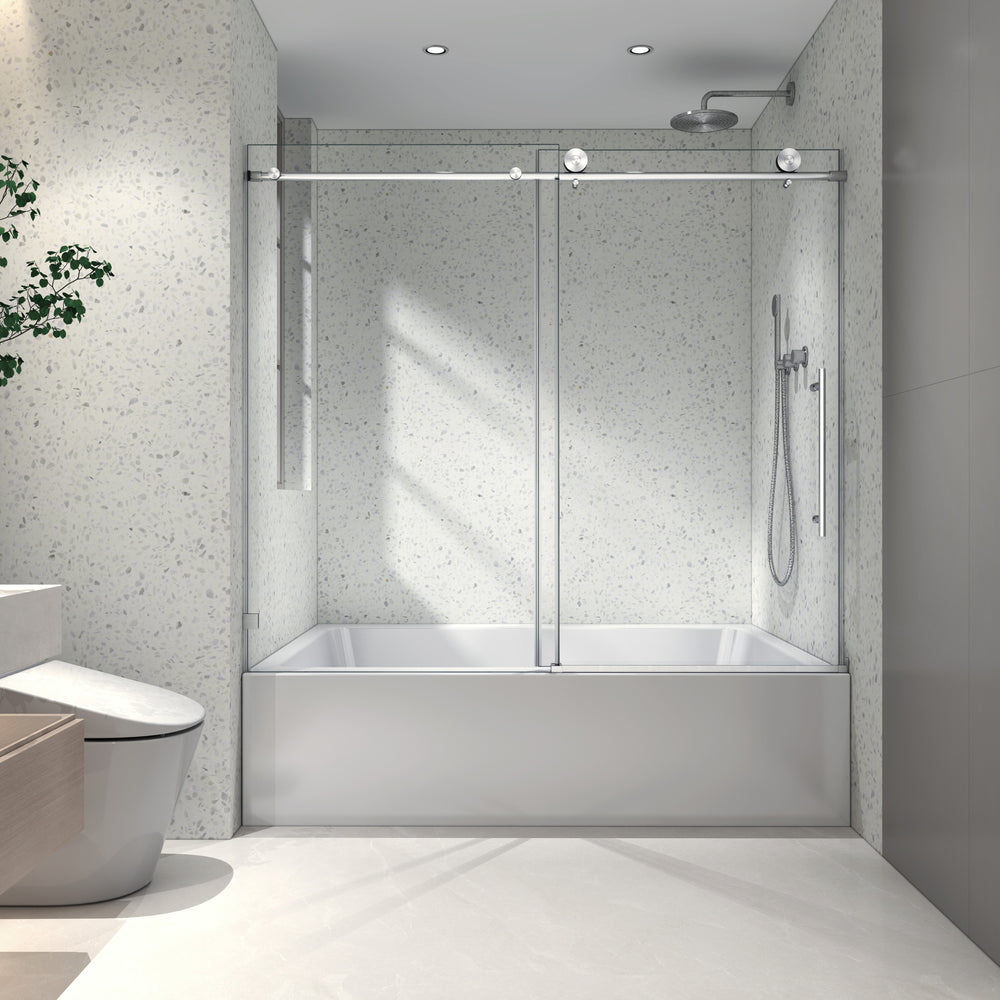 SmoothSlide Frameless Shower Door with Easy Clean & Soft Close