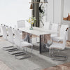 Chic White Marble Dining Table