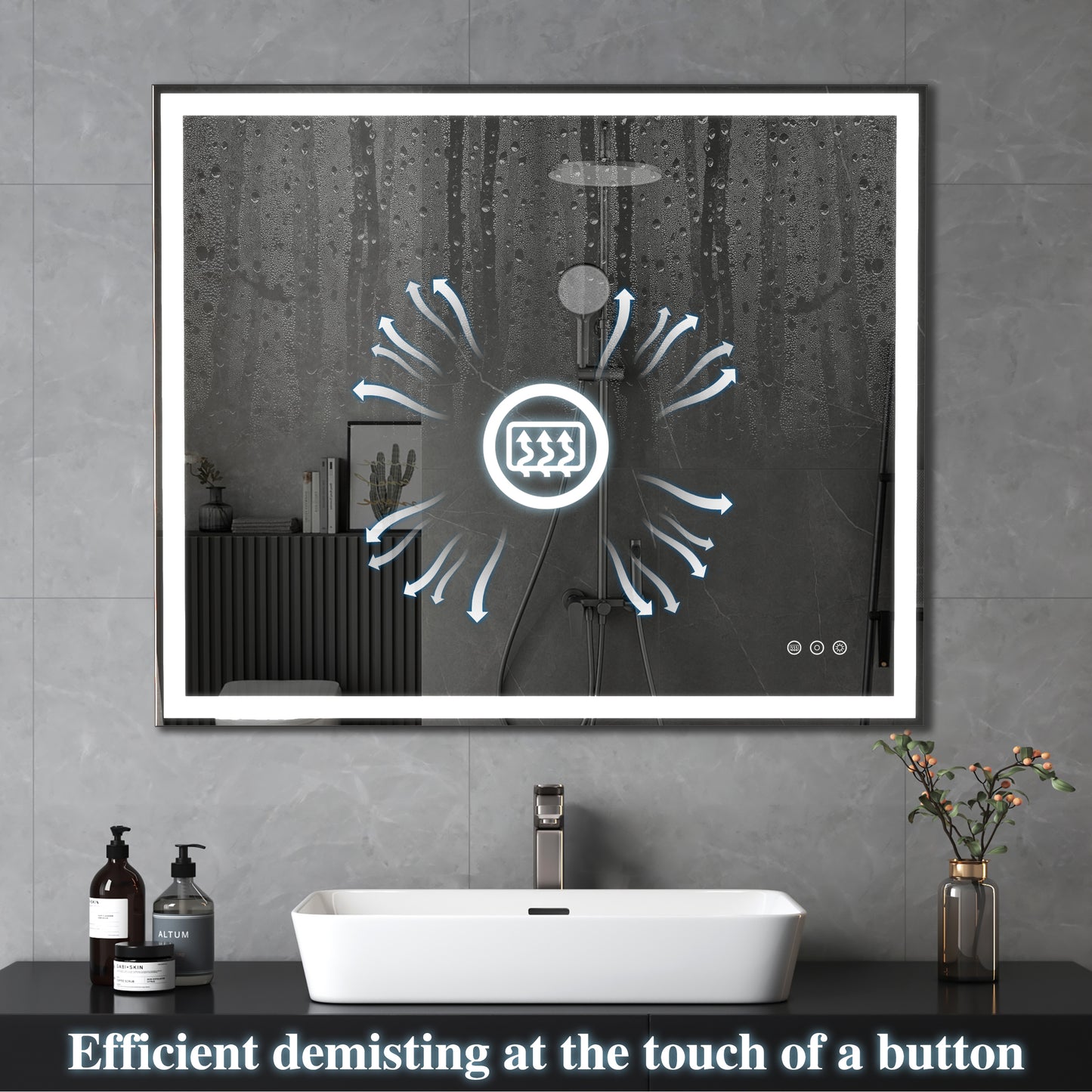 Smart Touch LED Bathroom Mirror with Adjustable Lighting