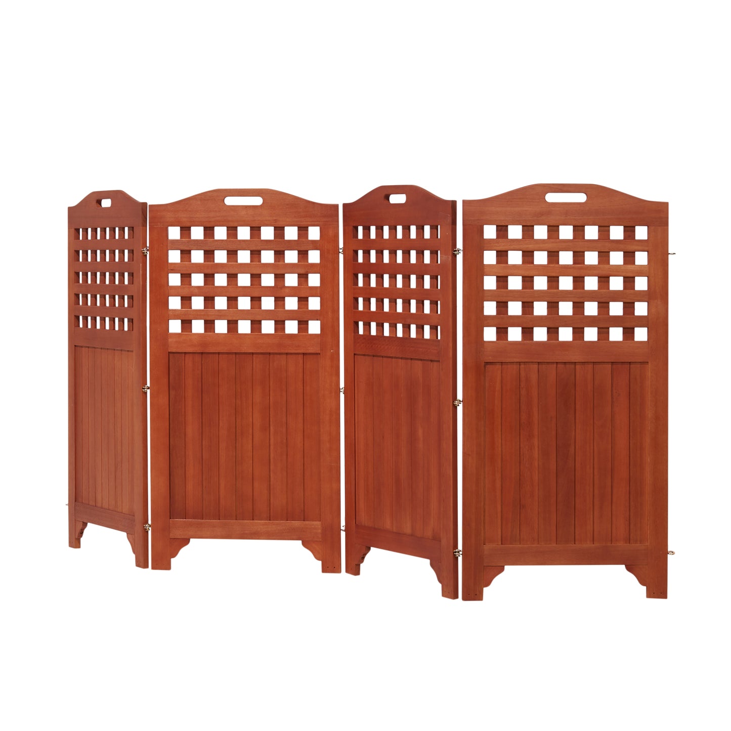 Chic Reddish Brown Wood Privacy Screen