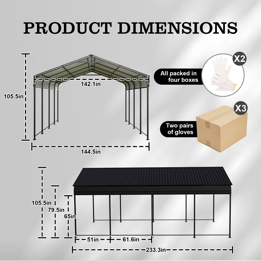 Sturdy Shield Carport Canopy - Heavy Duty Protection for Your Vehicle