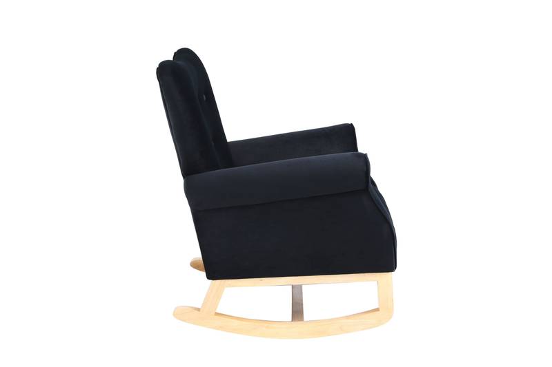 Velvet Mid-Century Rocker Chair