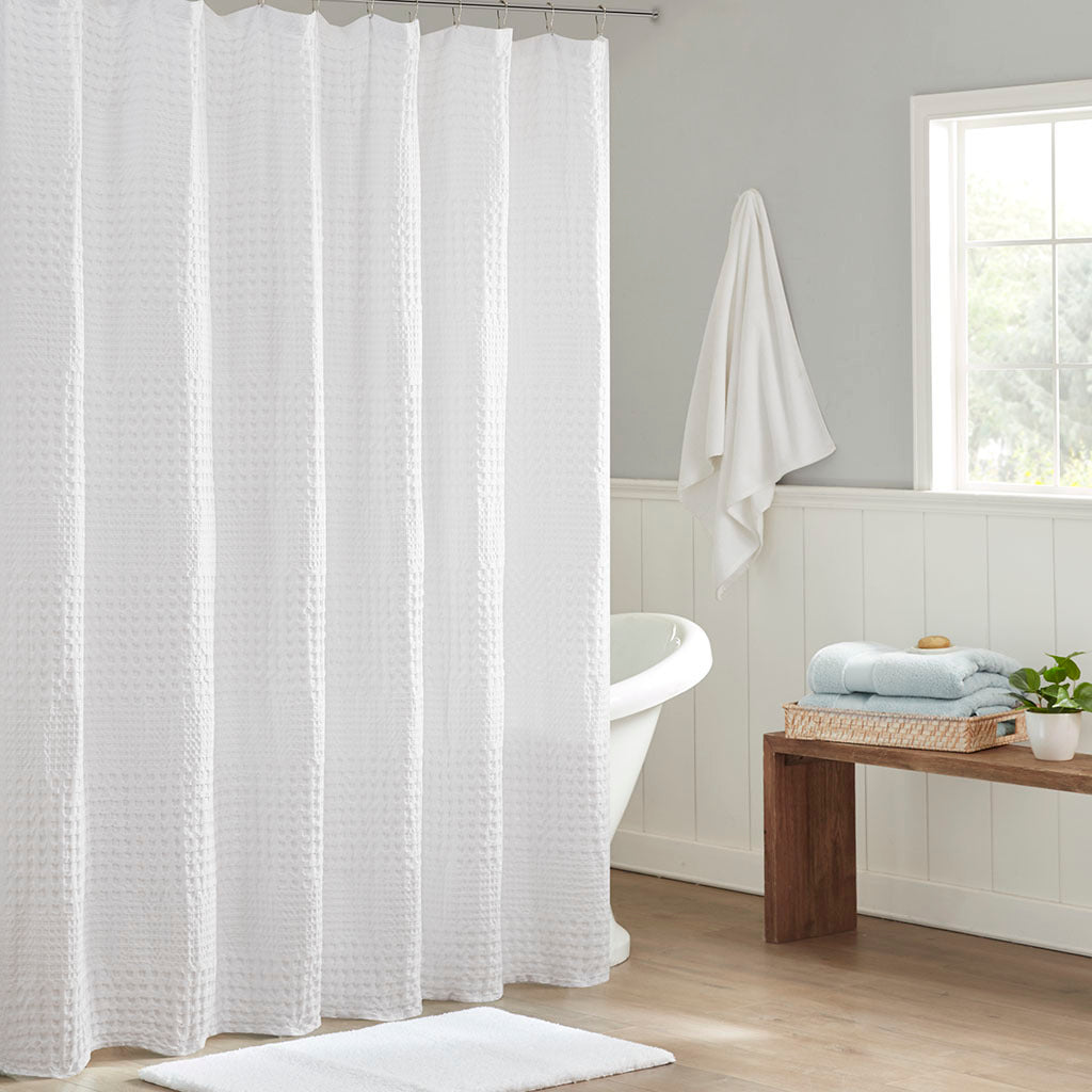 Waffle Weave Shower Curtain