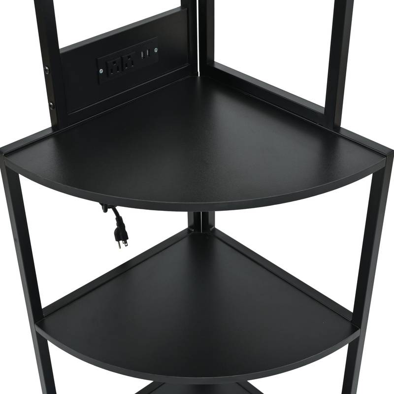 Illuminate Corner Shelf with USB & Glass Holder