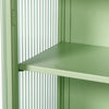 Mint Green Modern Wall Cabinet with Glass Doors