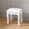 Chic White Makeup Stool with Cozy Cushion