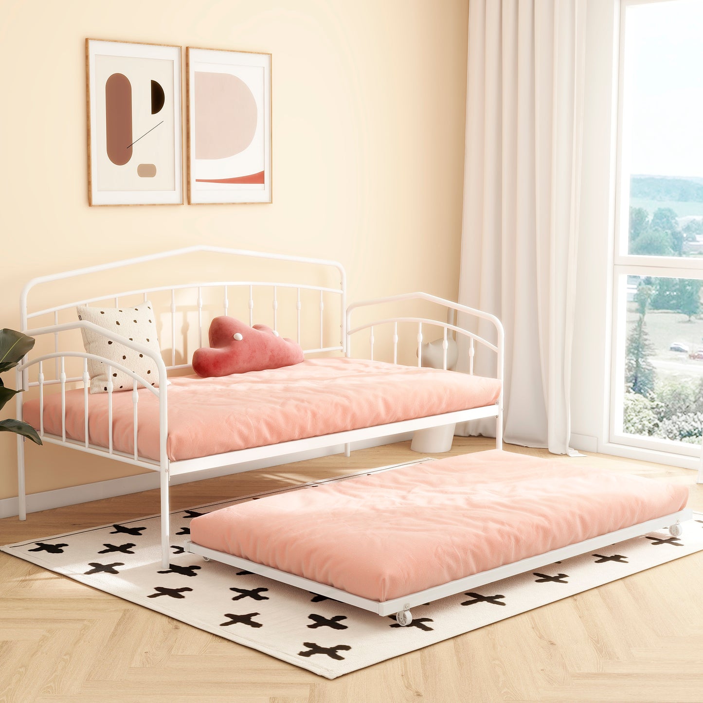 Fox Twin Daybed with Trundle - White Bliss