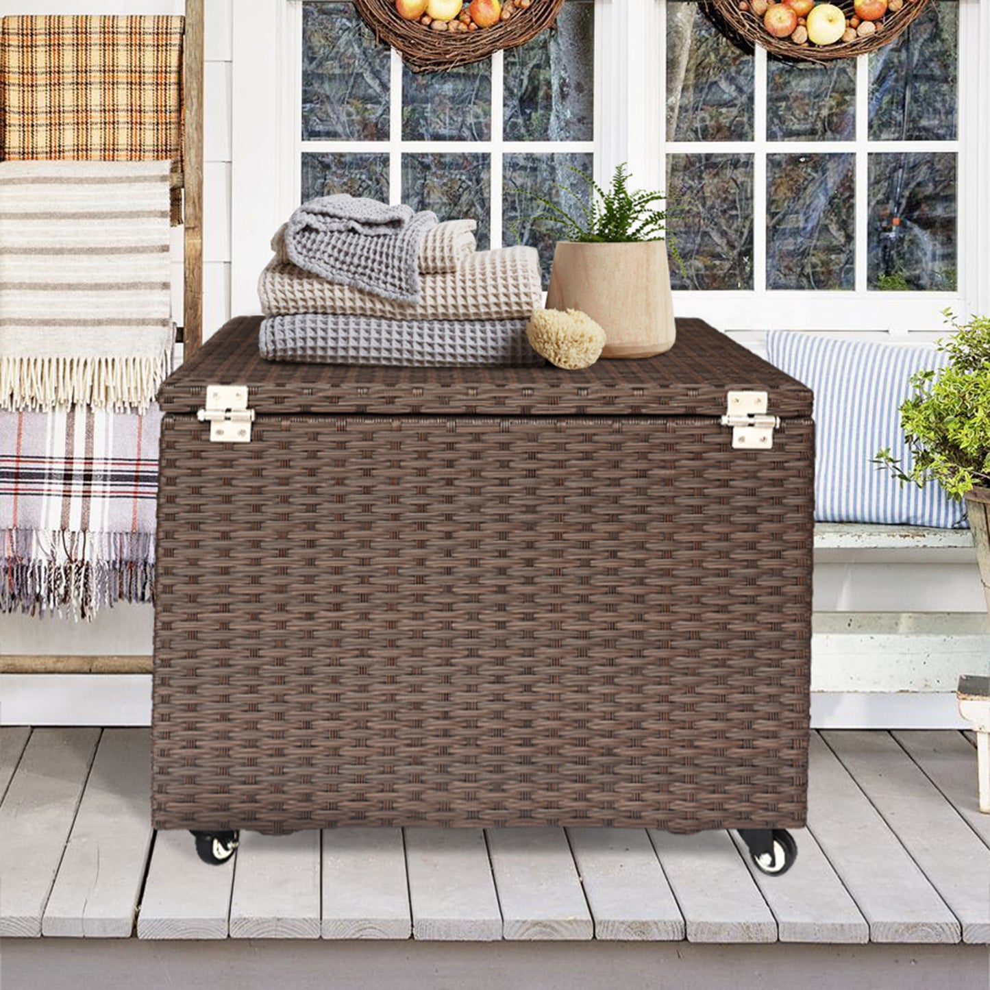 Stylish Outdoor Wicker Storage Box