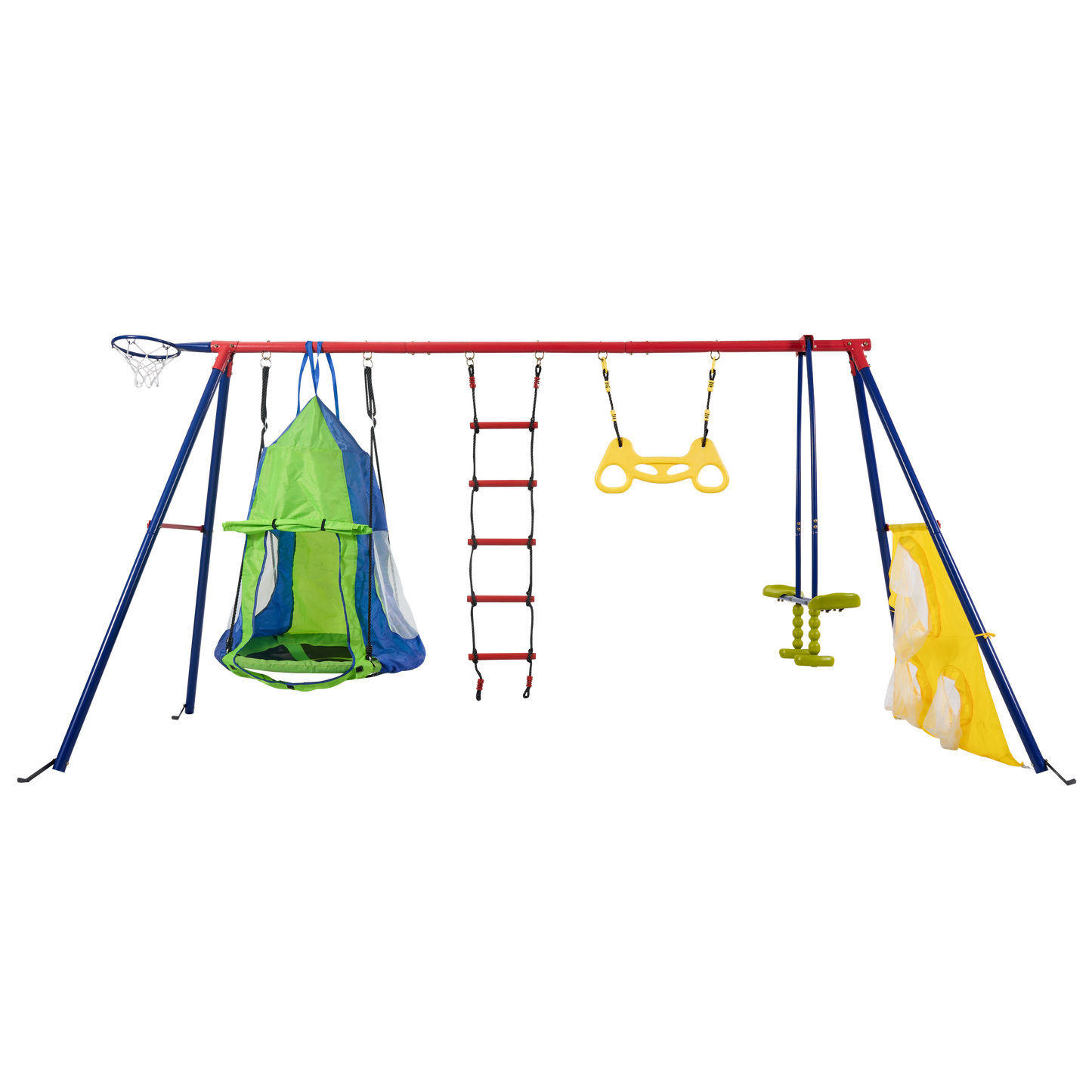 Rainbow Fun Swing Set: Safe Outdoor Adventures for Kids!