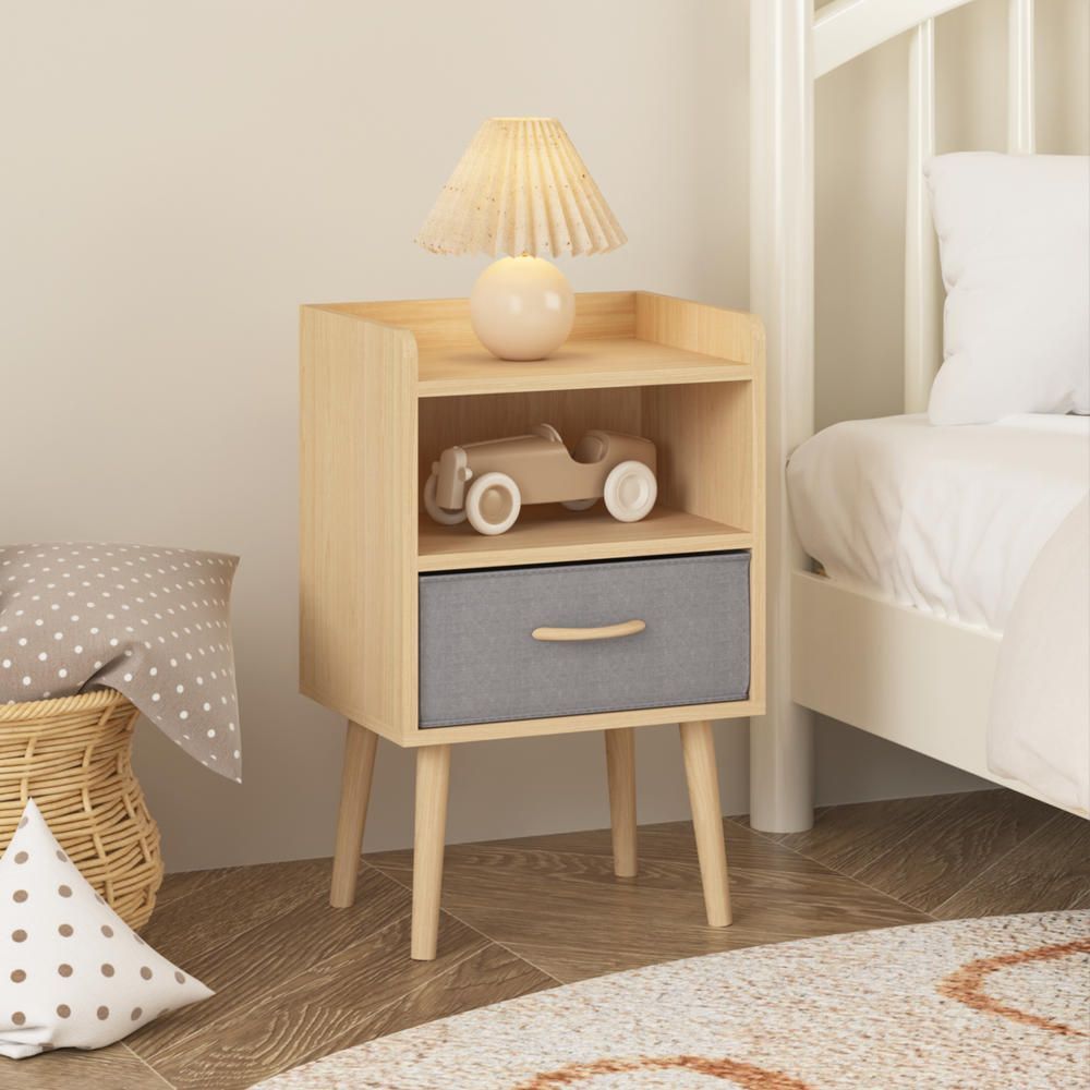 Cozy Oak Storage Nightstand