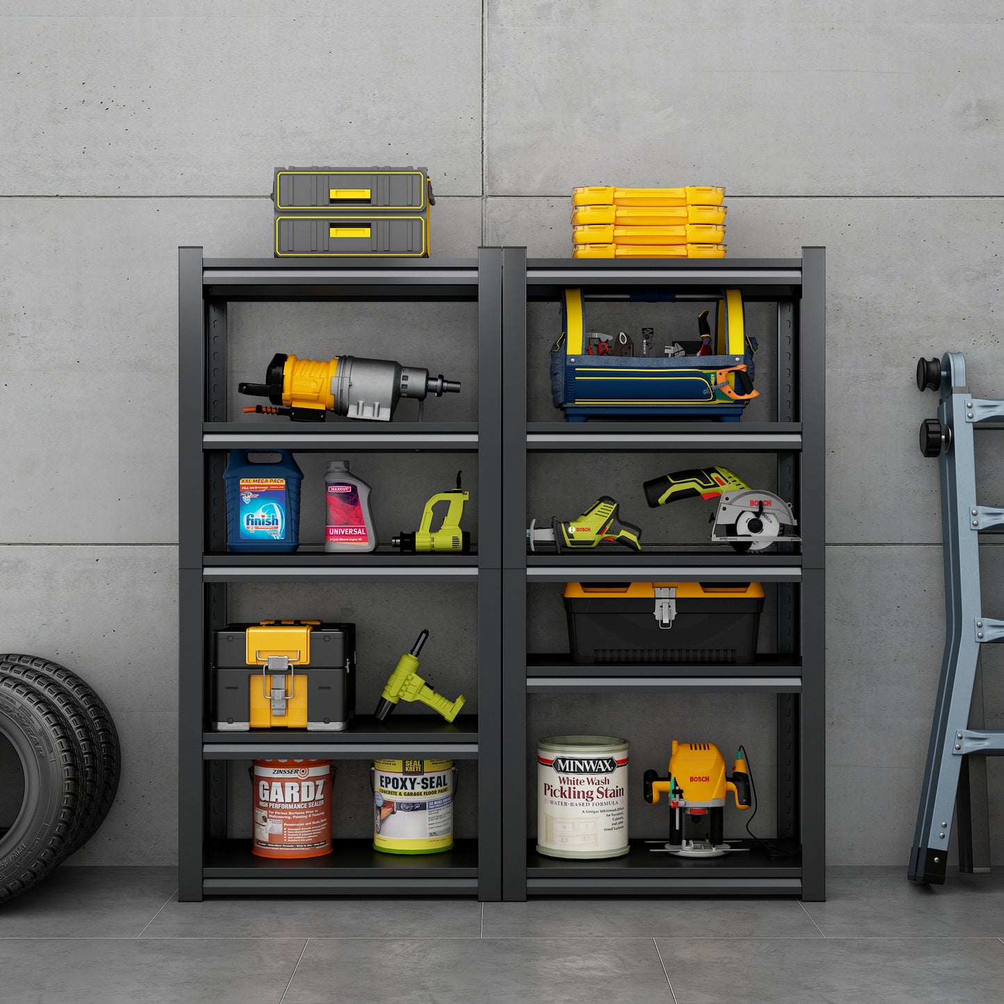 Sturdy 5-Tier Adjustable Garage Shelves