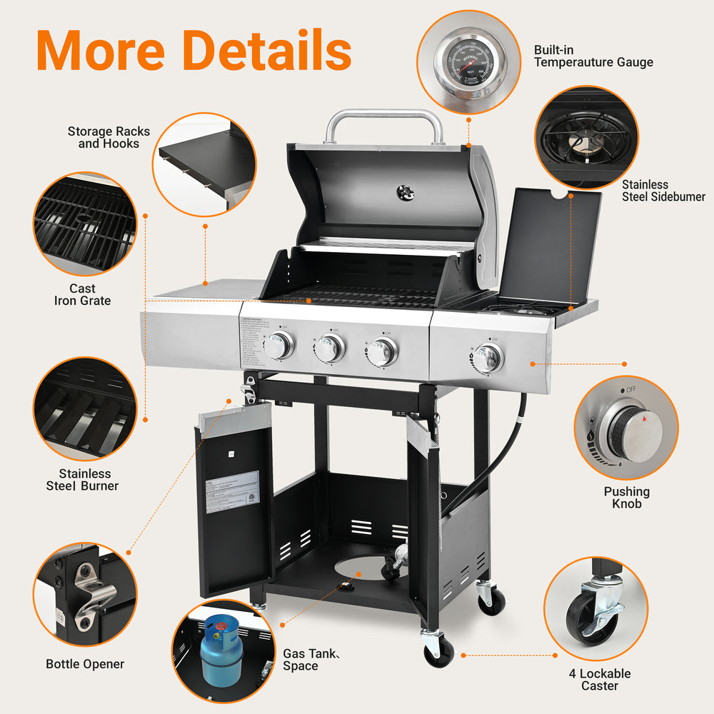 Ultimate Outdoor Propane Grill with Side Burner & Cover