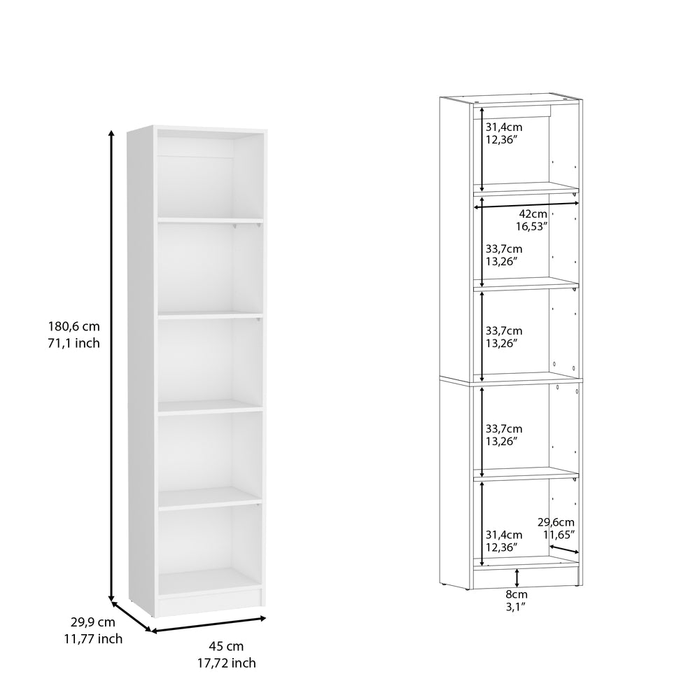 Vinton XS White Compact Bookshelf