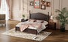 Chic Walnut Bedroom Set with Bed and Nightstands