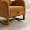 Cozy Glider Rocking Chair with Footrest & Side Pocket - Caramel