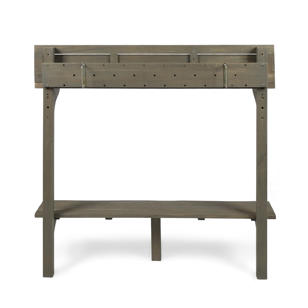 Gray Acacia Wood Balcony Bar Table