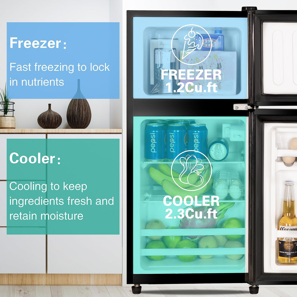 ChillMate Mini Fridge with Freezer - Perfect for Kitchen, Dorms, and Offices!