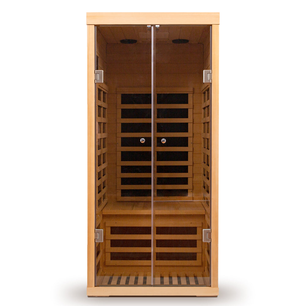 Cozy Glass Hemlock Indoor Infrared Sauna for One