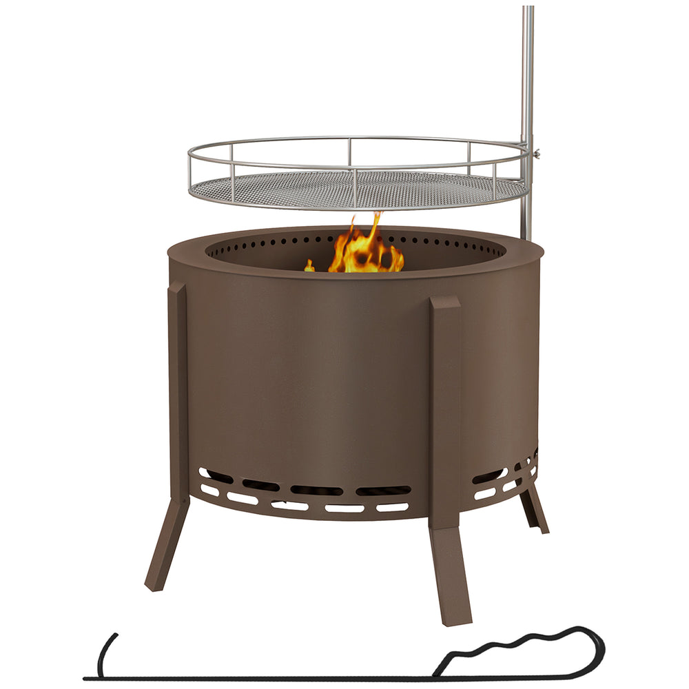 Outsunny Smokeless Fire Pit & Grill – The Ultimate Portable Bonfire Solution!