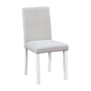 Chic White Wooden Dining Set with Plush Chairs