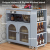 Versatile Rolling Kitchen Island with LED Lights and Storage