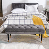 Chic Velvet Tufted Bench with Metal Legs